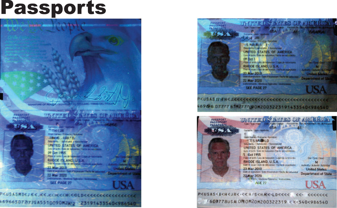 US Passport & US Passport Card UV Features